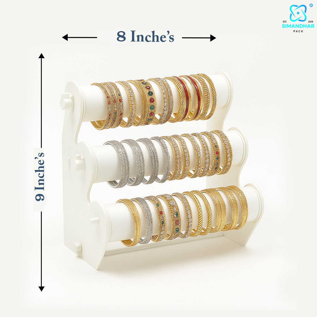 Black Plastic 3 Roll Jewelry Bangle Display Stand Holder For Jewelry Storage And Jewelry Shop