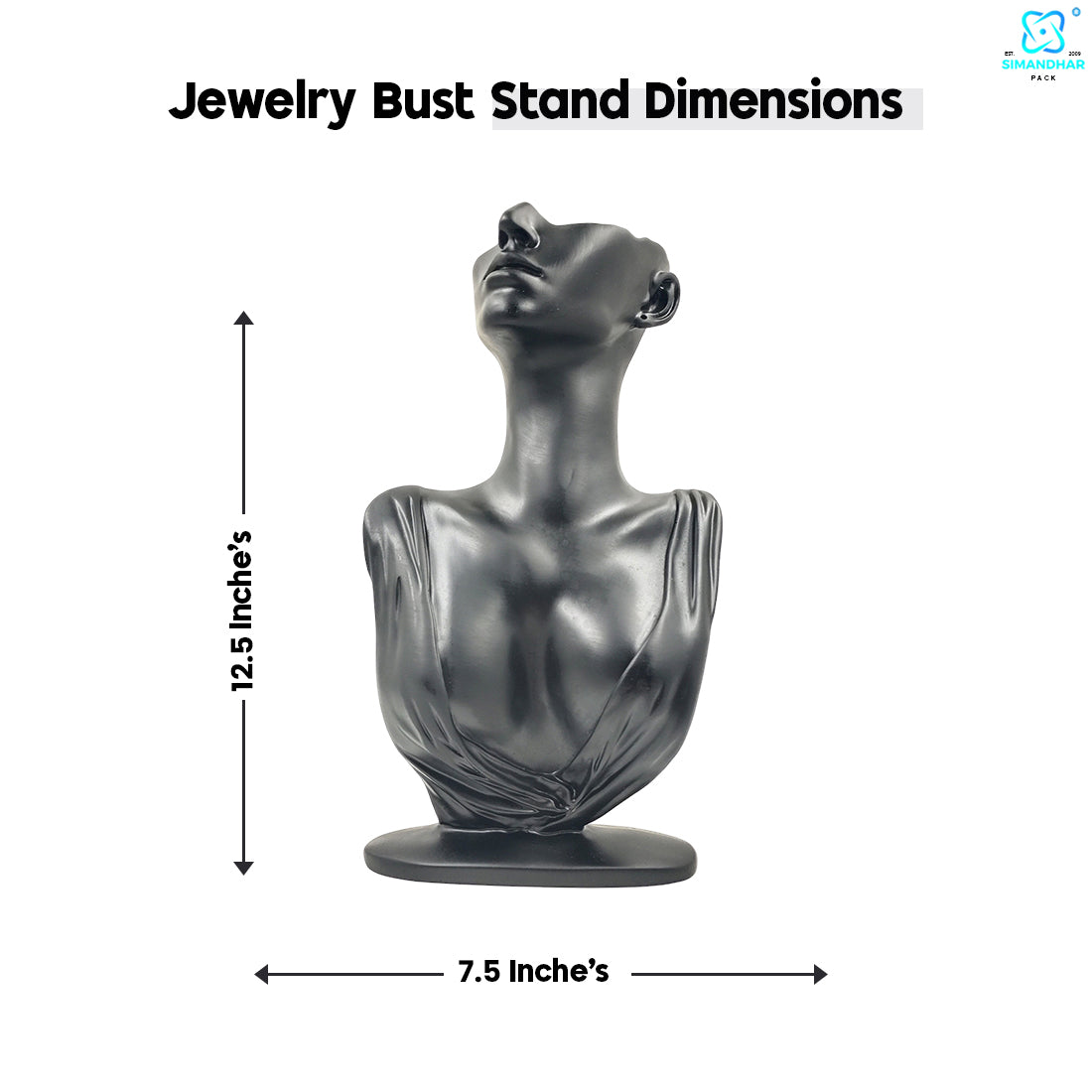 Mannequin Necklace Earring Chain Mangalsutra Display Bust Face Jewelry jewellery jewelery Holder with Golden Stand