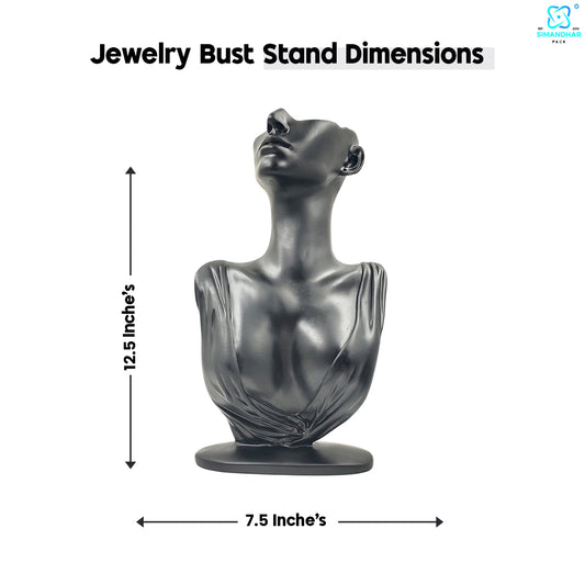 Mannequin Necklace Earring Chain Mangalsutra Display Bust Face Jewelry jewellery jewelery Holder with Golden Stand