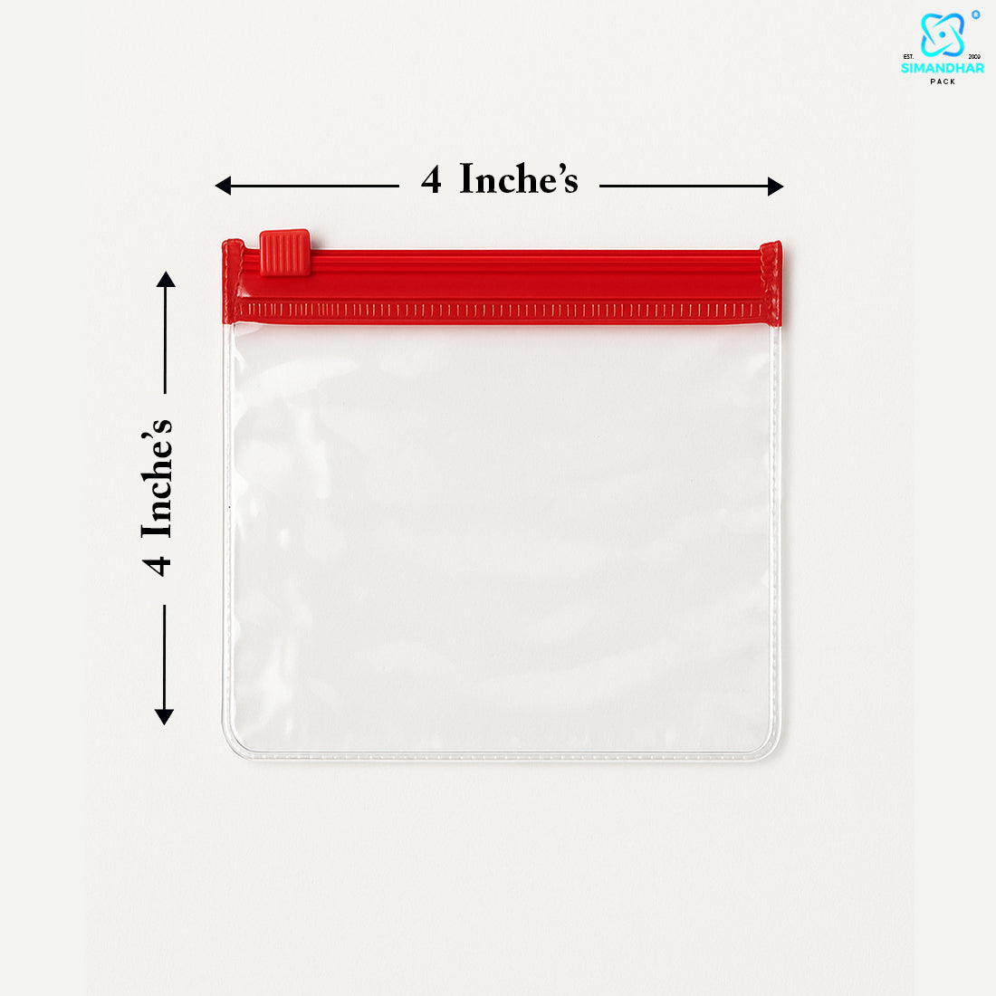 Red Clear Jewelry Pouch – Transparent Zip Bag for Earrings, Rings & Gifts