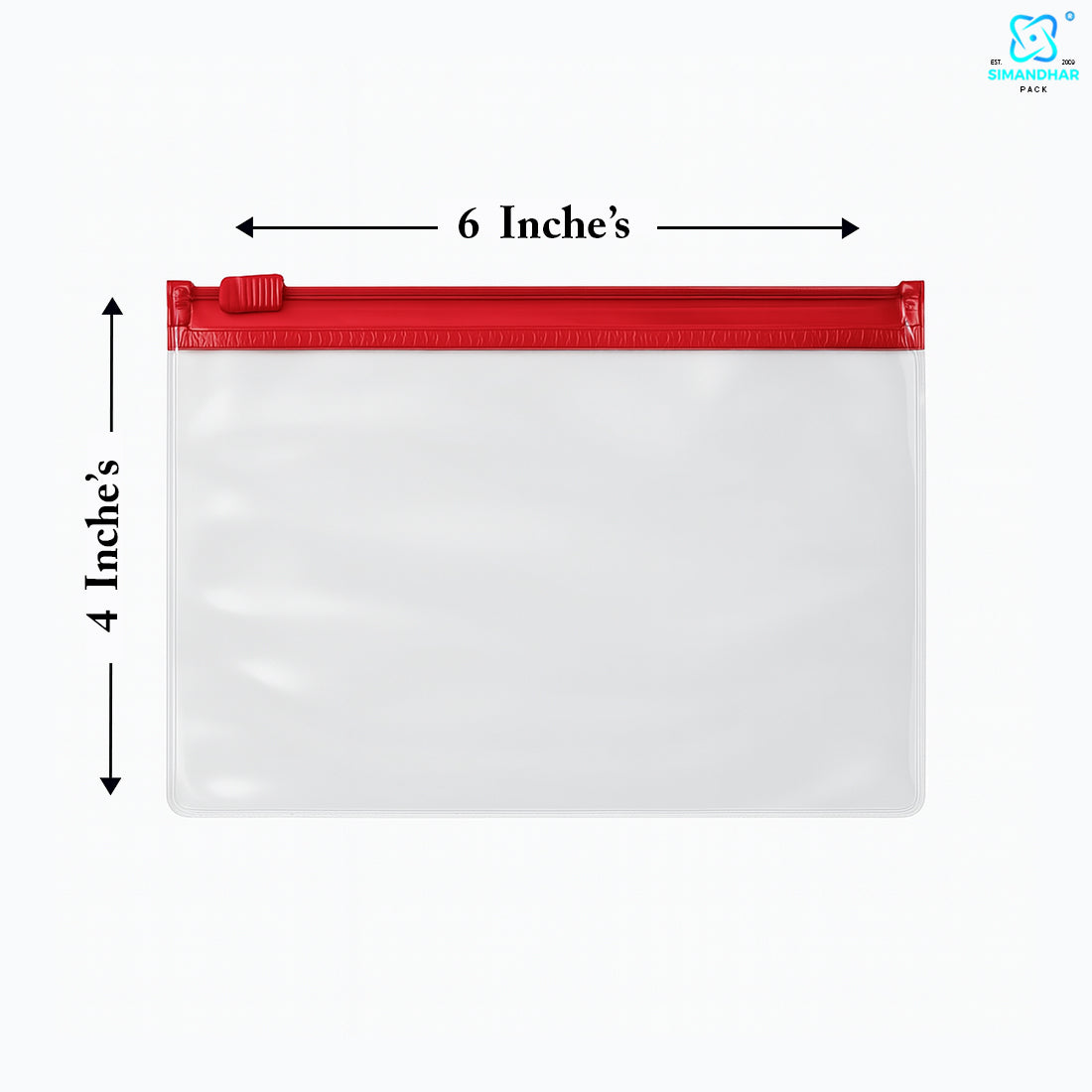 Red Clear Jewelry Pouch – Transparent Zip Bag for Earrings, Rings & Gifts