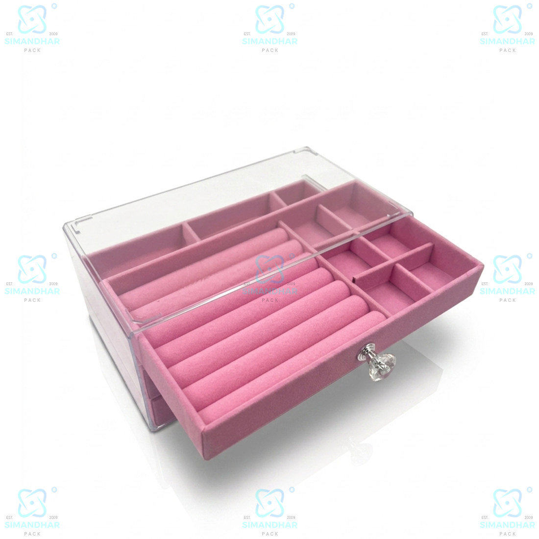 Premium 3 Tier Leather Jewellery Organizer Box with Drawer Storage for Rings, Earrings & Necklaces