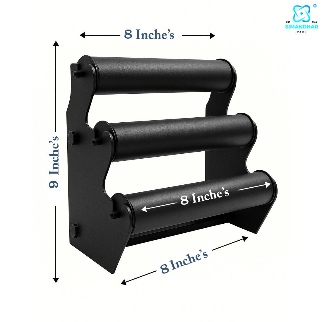 Black Plastic 3 Roll Jewelry Bangle Display Stand Holder For Jewelry Storage And Jewelry Shop