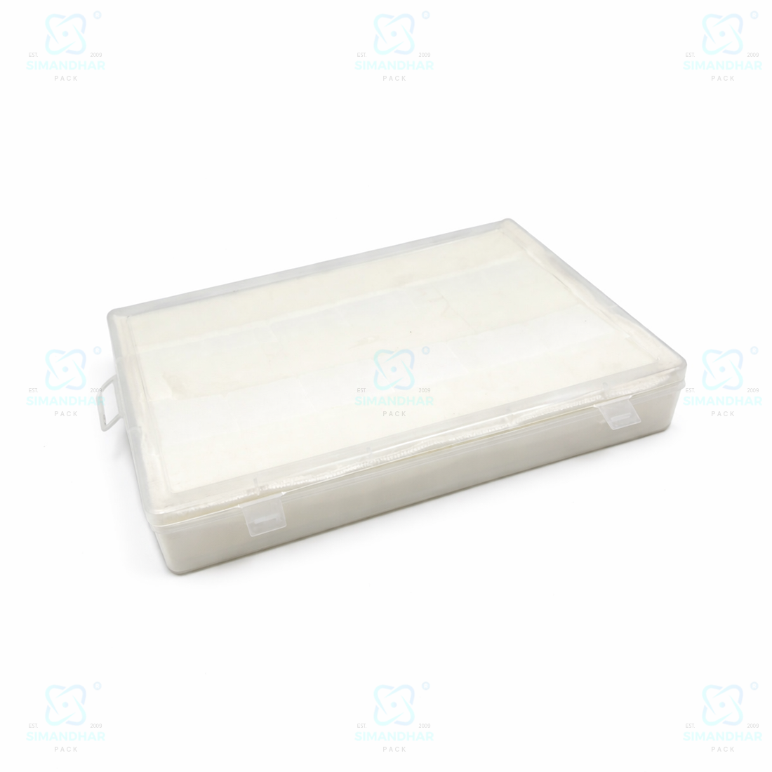 Transparent Plastic Jewellery Storage Box with Soft White Cushion Cotton Padding for Protection