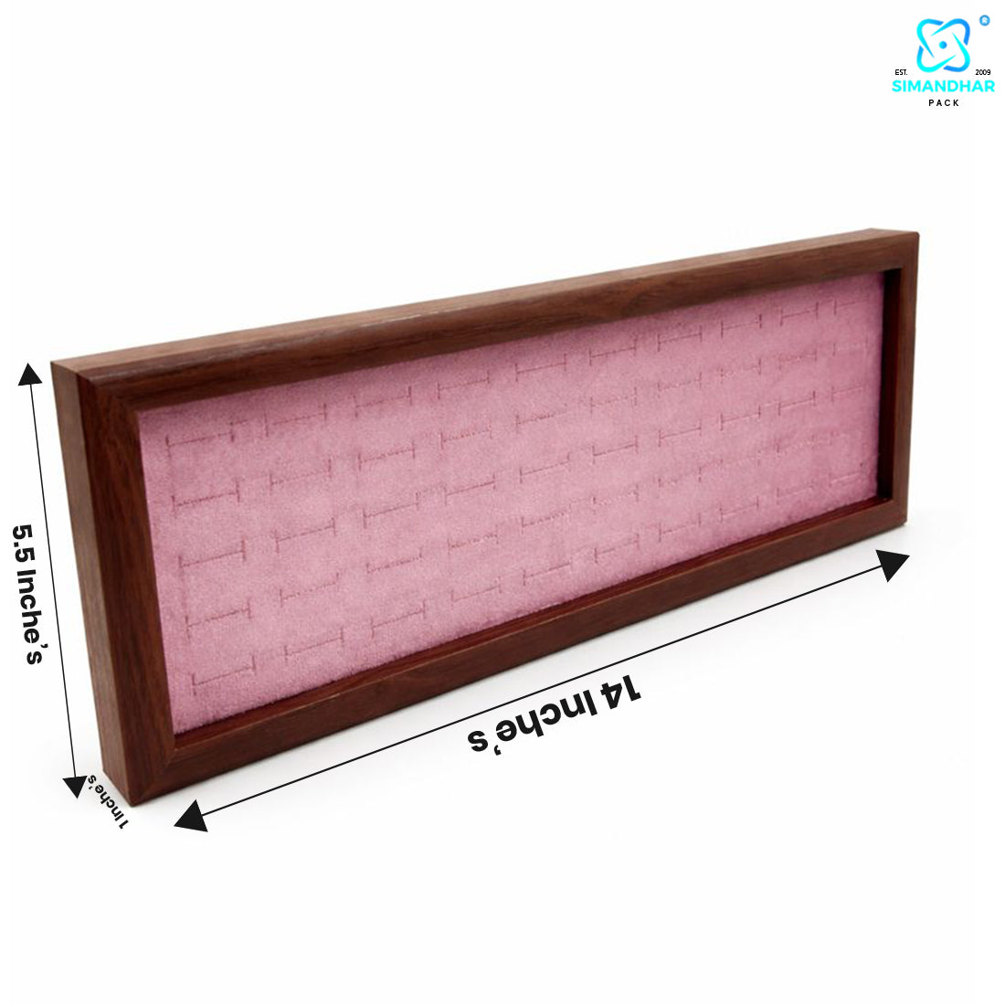 Premium Wooden Velvet Ring Tray for Jewellery Display & Storage