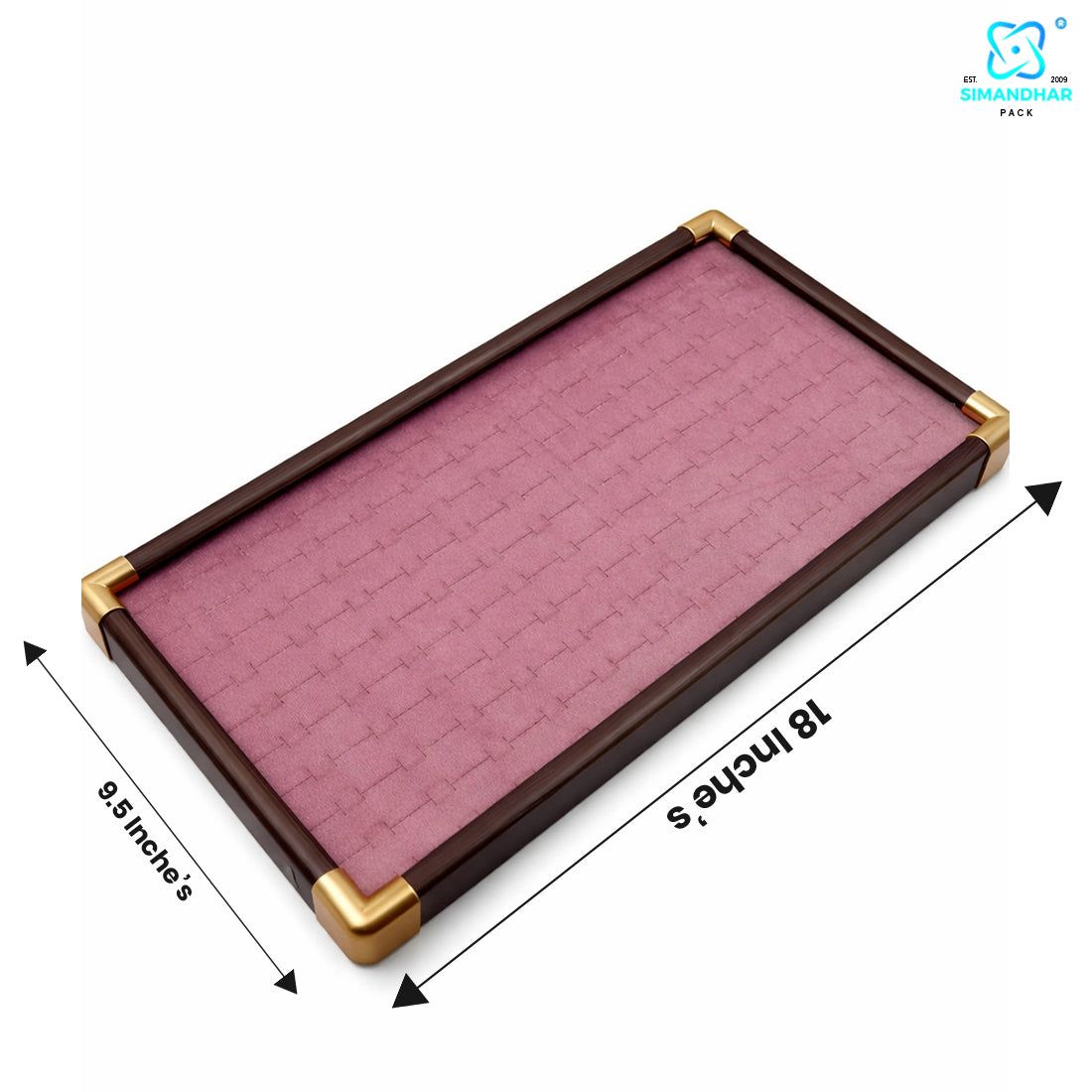 Fancy Velvet Rings Wooden Display Tray for Jewellery