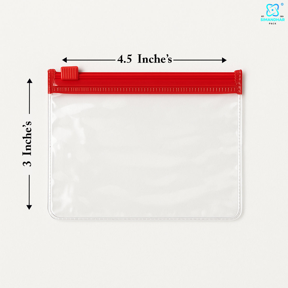 Red Clear Jewelry Pouch – Transparent Zip Bag for Earrings, Rings & Gifts