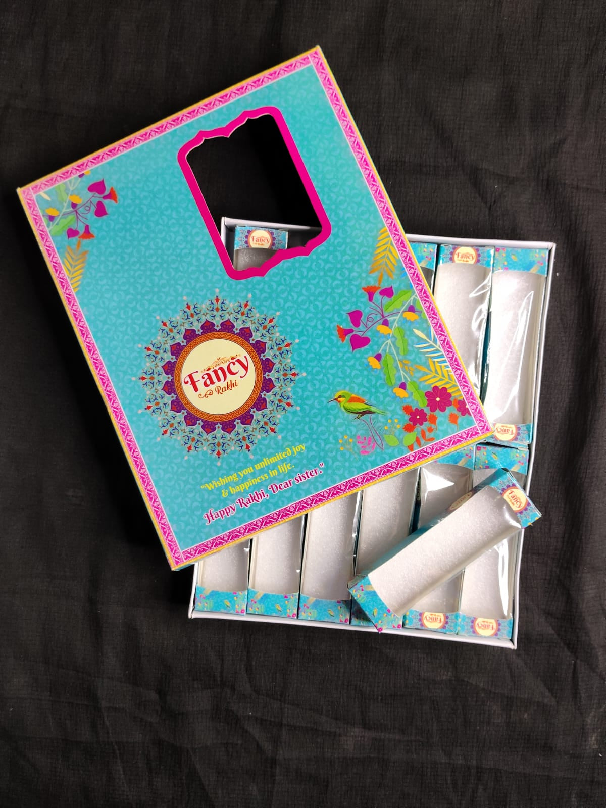 Attractive Rakhi Card and Box Combo Pack | Luxury Rakhi Presentation Set