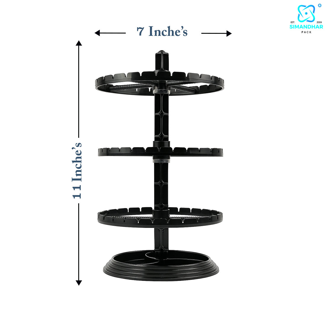 Rotating Round Plastic Stand for Earrings & Studs