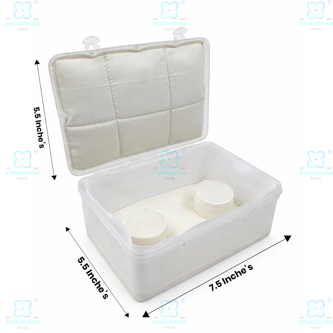 Multipurpose Plastic Jewellery Box with White Cushion Cotton Padding for Rings, Chains & Earrings