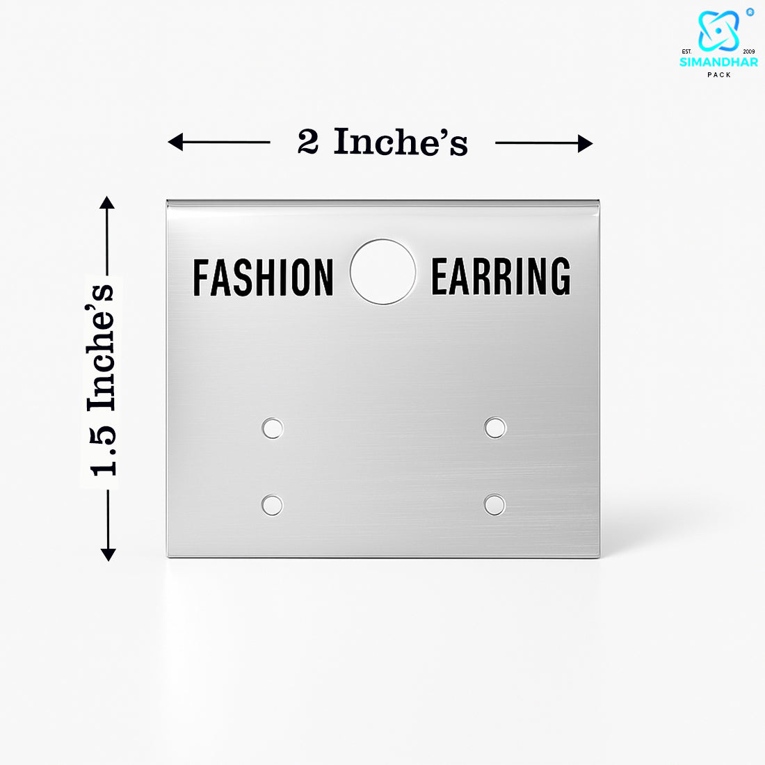 Earring Display Cards Silver Finish – Ideal for Studs, Hoops & Dangling Earrings