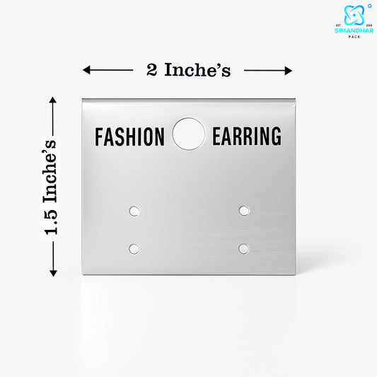 Earring Display Cards Silver Finish – Ideal for Studs, Hoops & Dangling Earrings