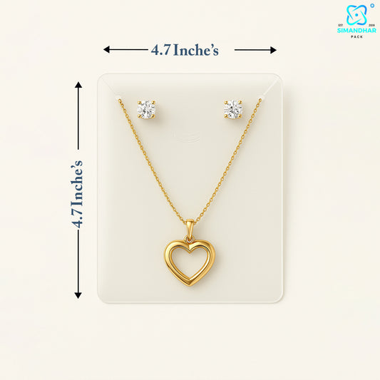 Elegant Cream Fashion Jewellery Set Card – Necklace & Earrings Holder