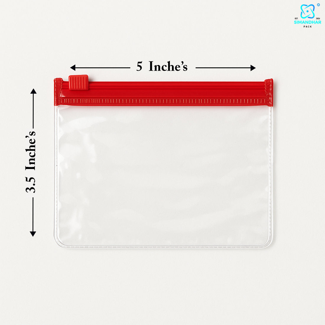 Red Clear Jewelry Pouch – Transparent Zip Bag for Earrings, Rings & Gifts