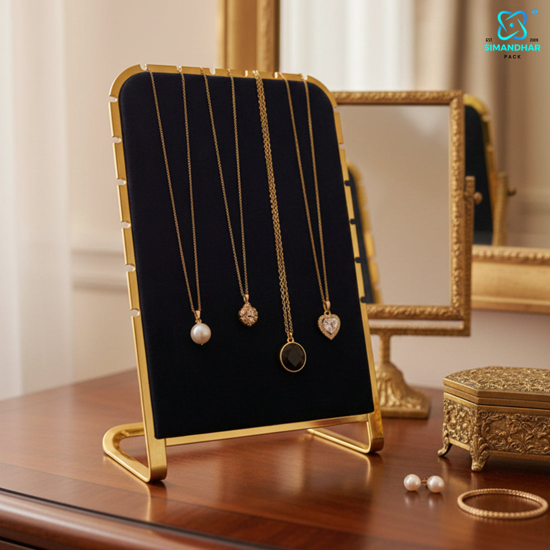 Premium Velvet Jewellery Chain Stand for Necklace & Pendant Display