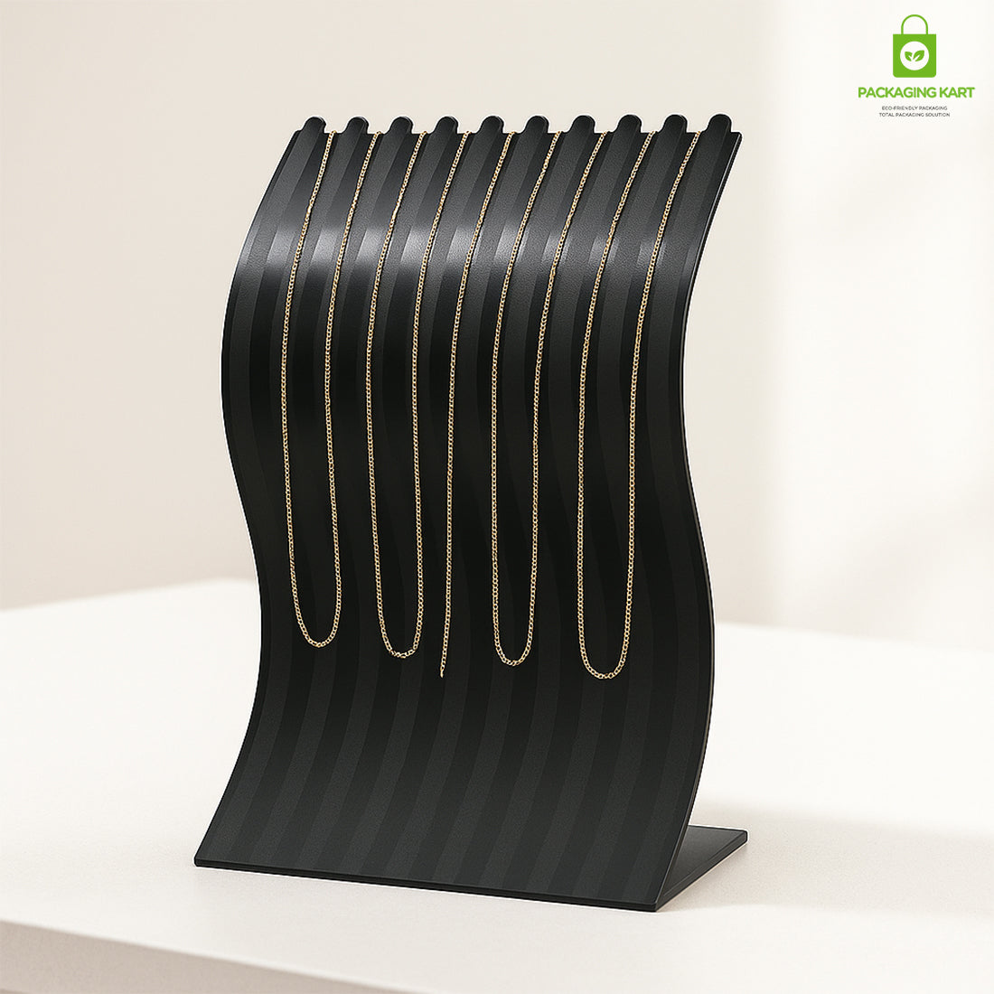 Elegant Curved Chain Mala Stand – Premium Necklace & Mala Display Organizer