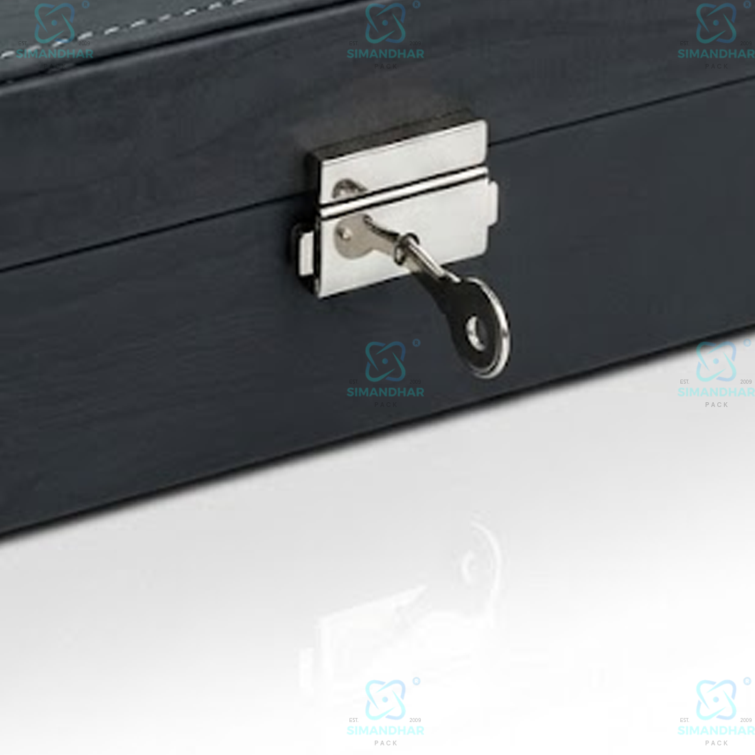 Premium 6 Compartments Velvet Watch Storage Box with Leather Finish