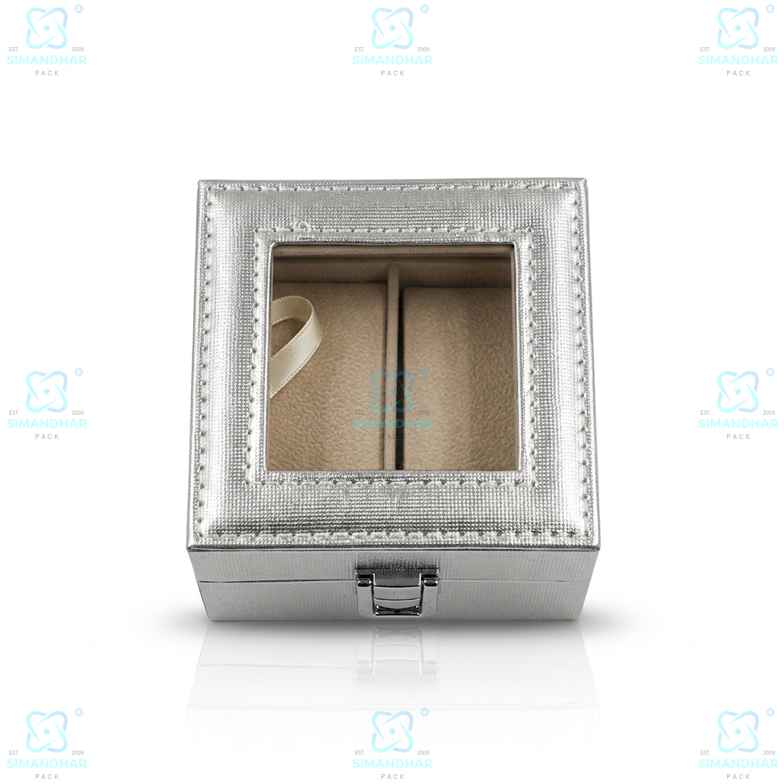 Premium Velvet Watch Storage Box with 2 Compartments – Leather Watch Display Case
