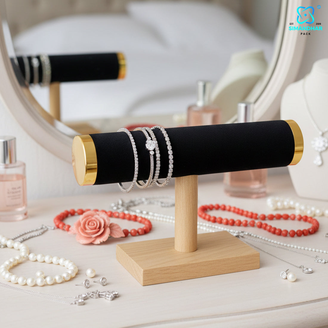 Elegant Velvet Bangle & Bracelet Display Stand for Shop