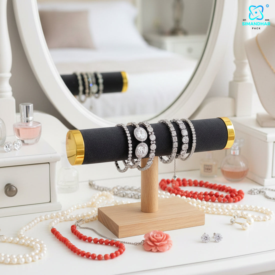 Soft Velvet Bangle Holder Stand for Bracelet Display