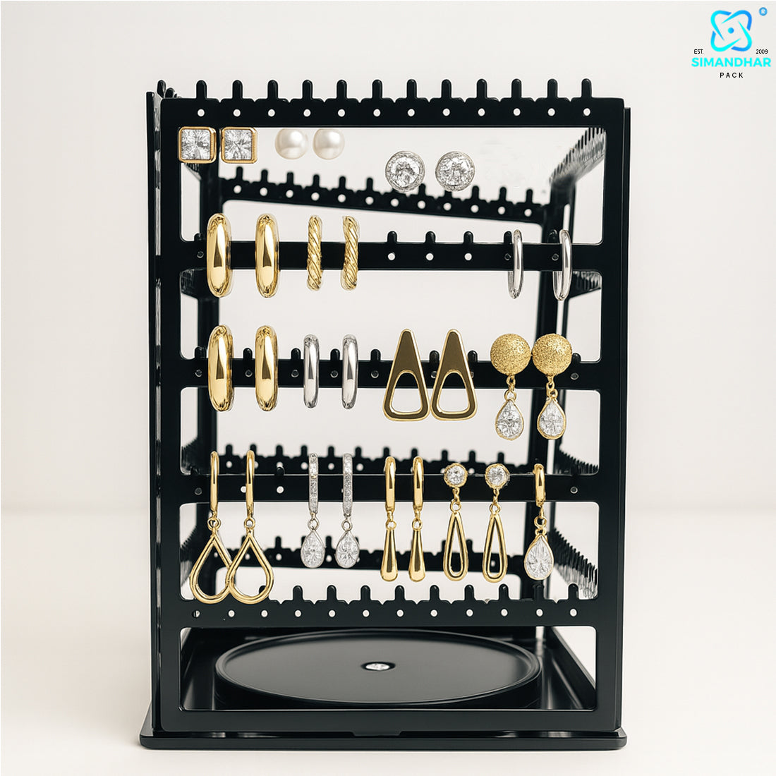 360 Degree Square Earring Stand Plastic Rotating Display (Copy)