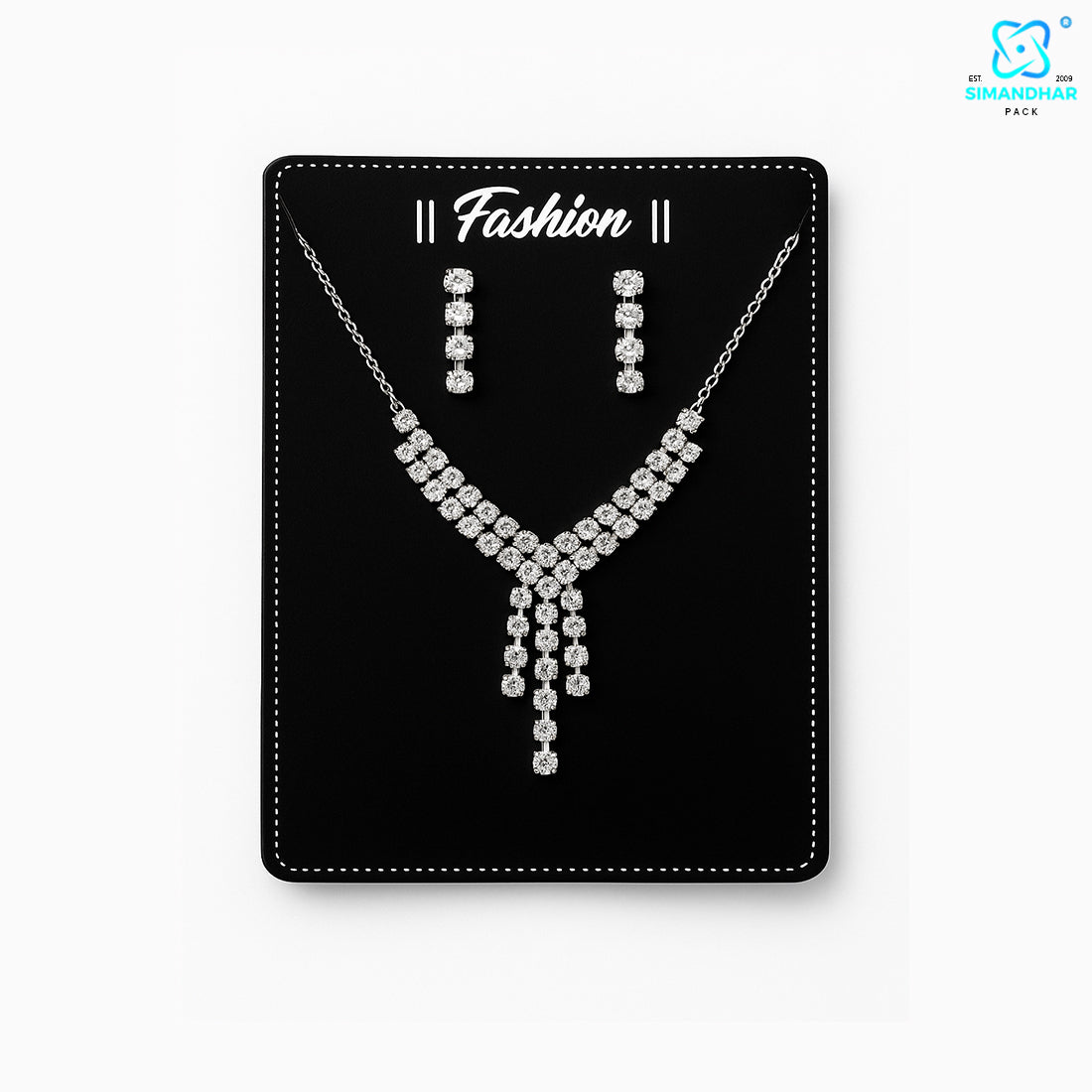 Fashion Jewellery Set Card in Black for Elegant Packaging
