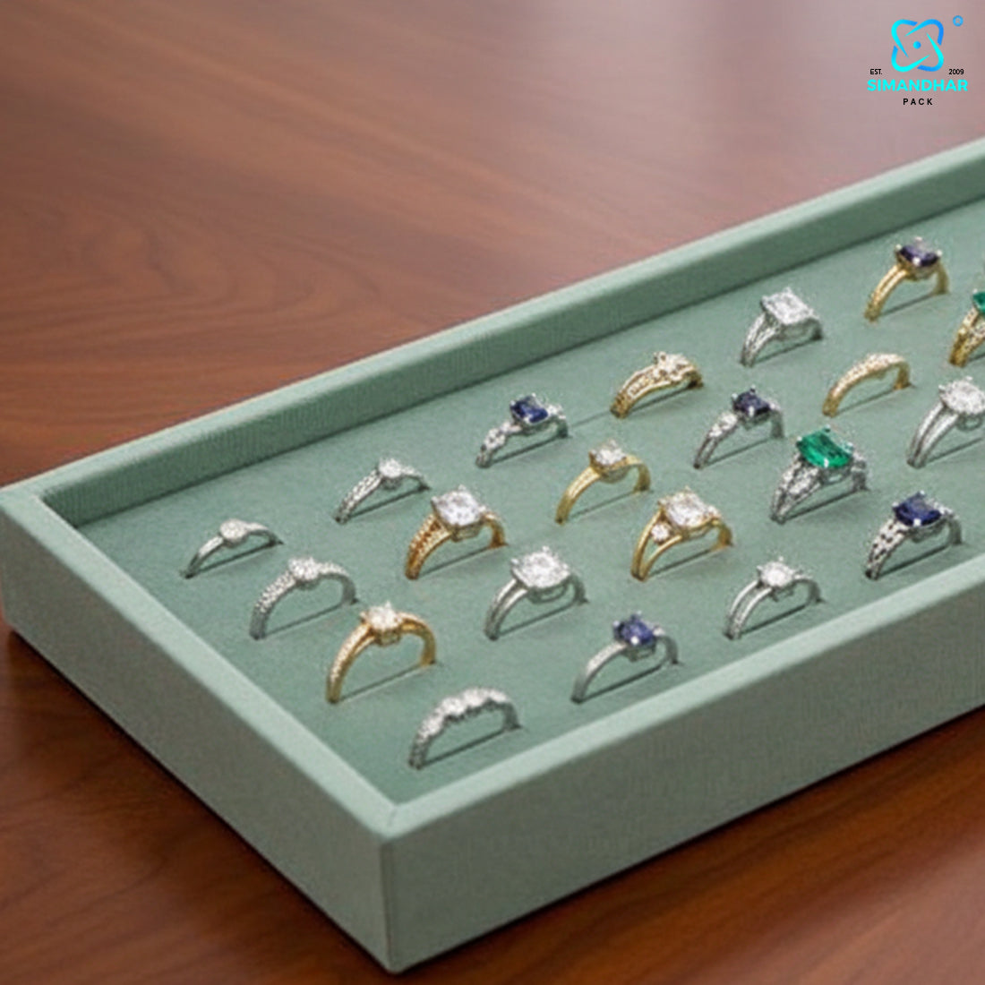 Premium Velvet Jewellery Ring Tray for Elegant Display