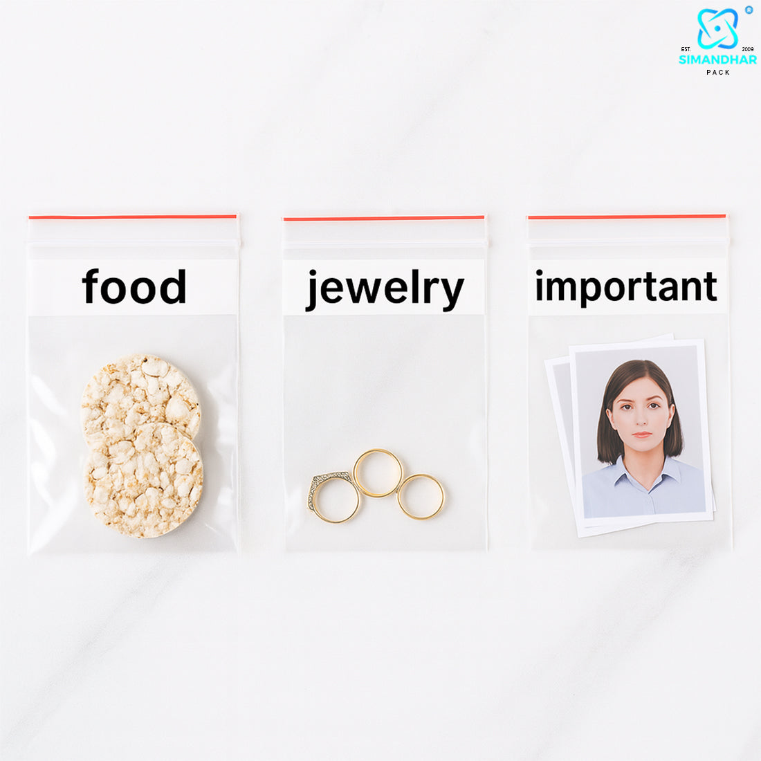 Transparent Zip Lock Bag for Food and Jewellery Packaging