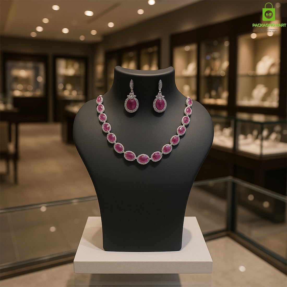 Elegant Plastic Jewellery Bust Stand for Chain & Pendant Display