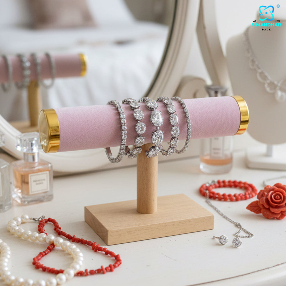 Designer Velvet Bangle Bracelet Stand for Jewellery Showcase