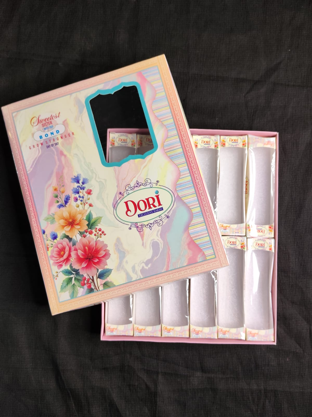 Designer Rakhi Card with Decorative Gift Box | Festive Rakhi Packaging