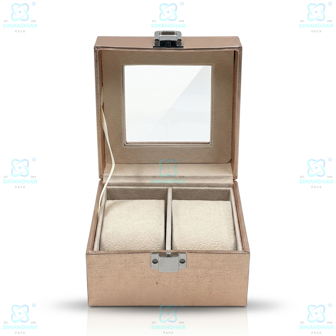 Premium Velvet Watch Storage Box with 2 Compartments – Leather Watch Display Case (Copy)