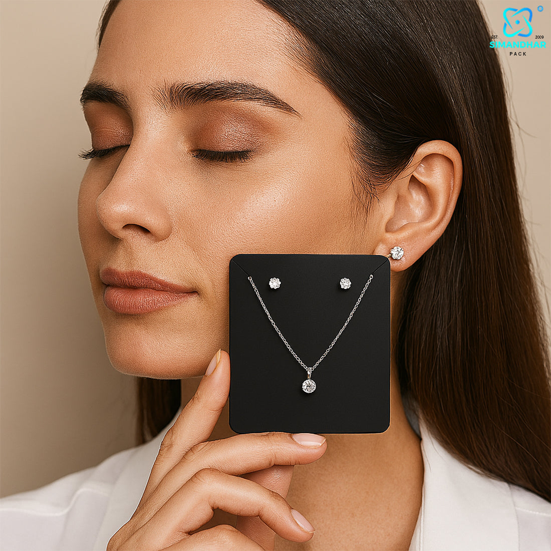 Premium Black Black Jewellery Display Card – Plastic Set Card for Earrings & NecklaceSet Card for Fashion Jewellery Presentation (Copy)