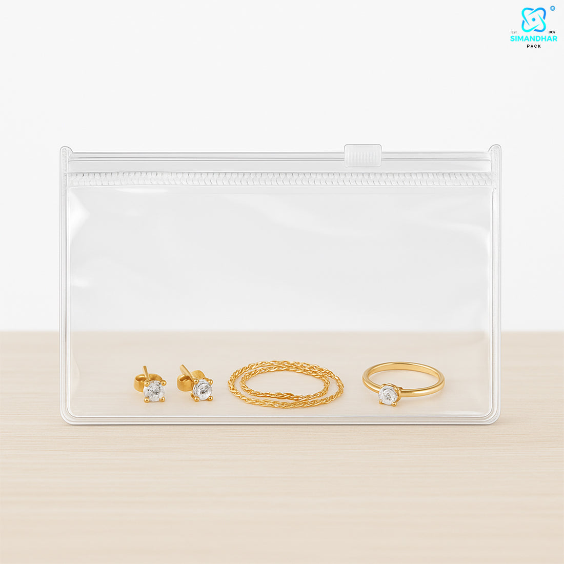 Red Clear Jewelry Pouch – Transparent Zip Bag for Earrings, Rings & Gifts