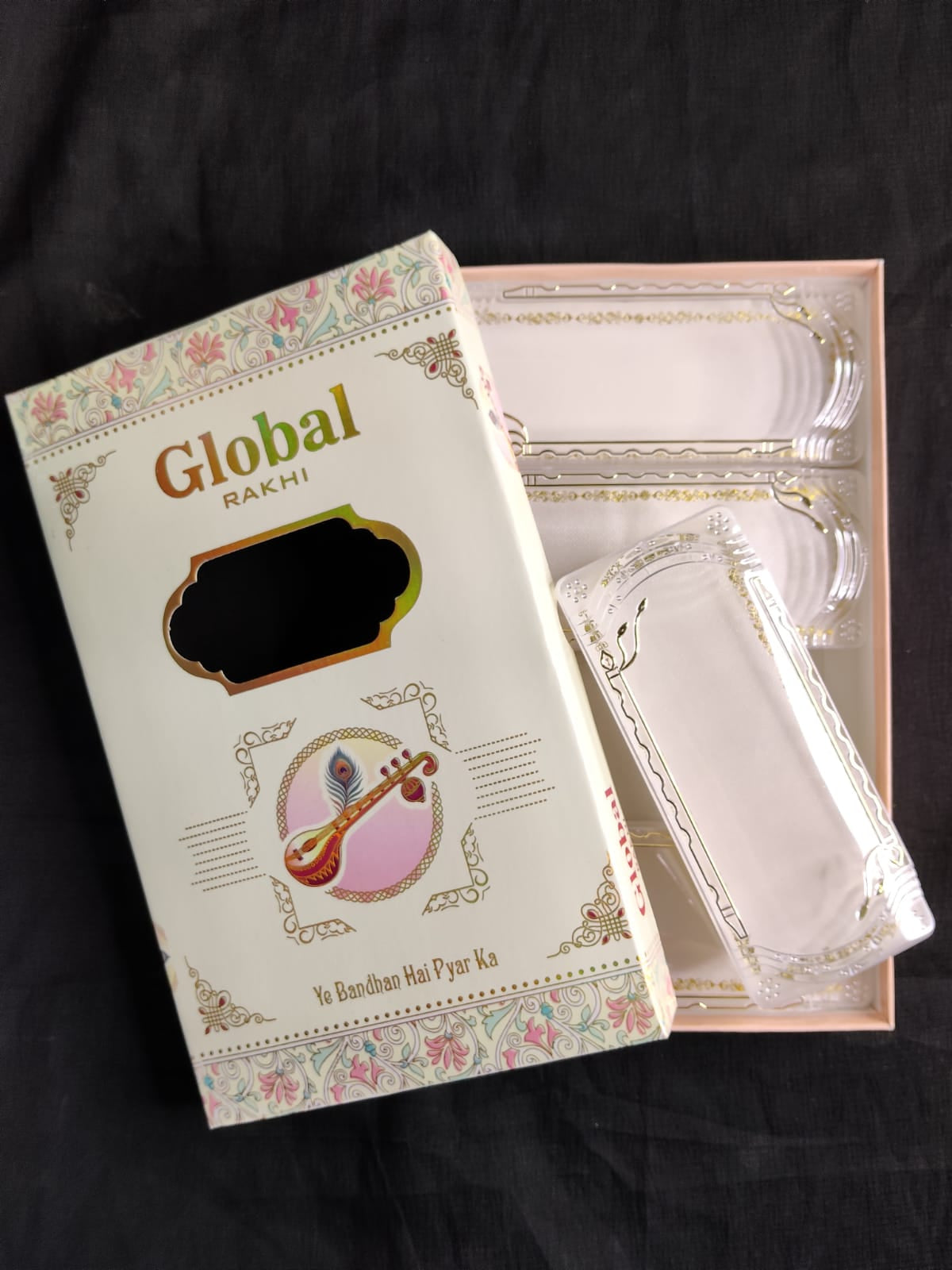 Premium Quality Rakhi Card with Fancy Box | Raksha Bandhan Special Packaging Pack Of 4 Pcs.