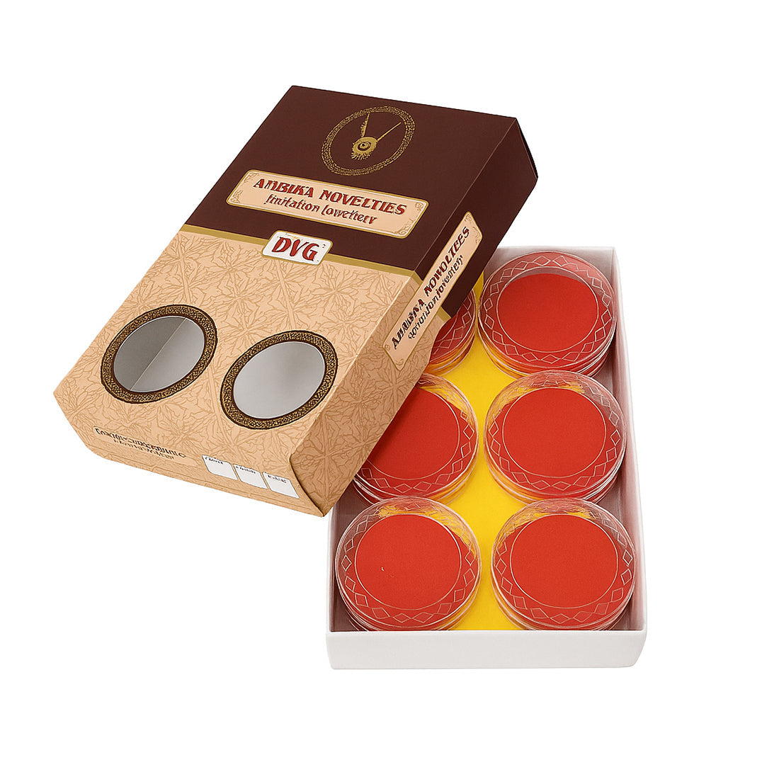 Premium Round Red Velvet Plastic Box – Mangalsutra Jewellery Holder