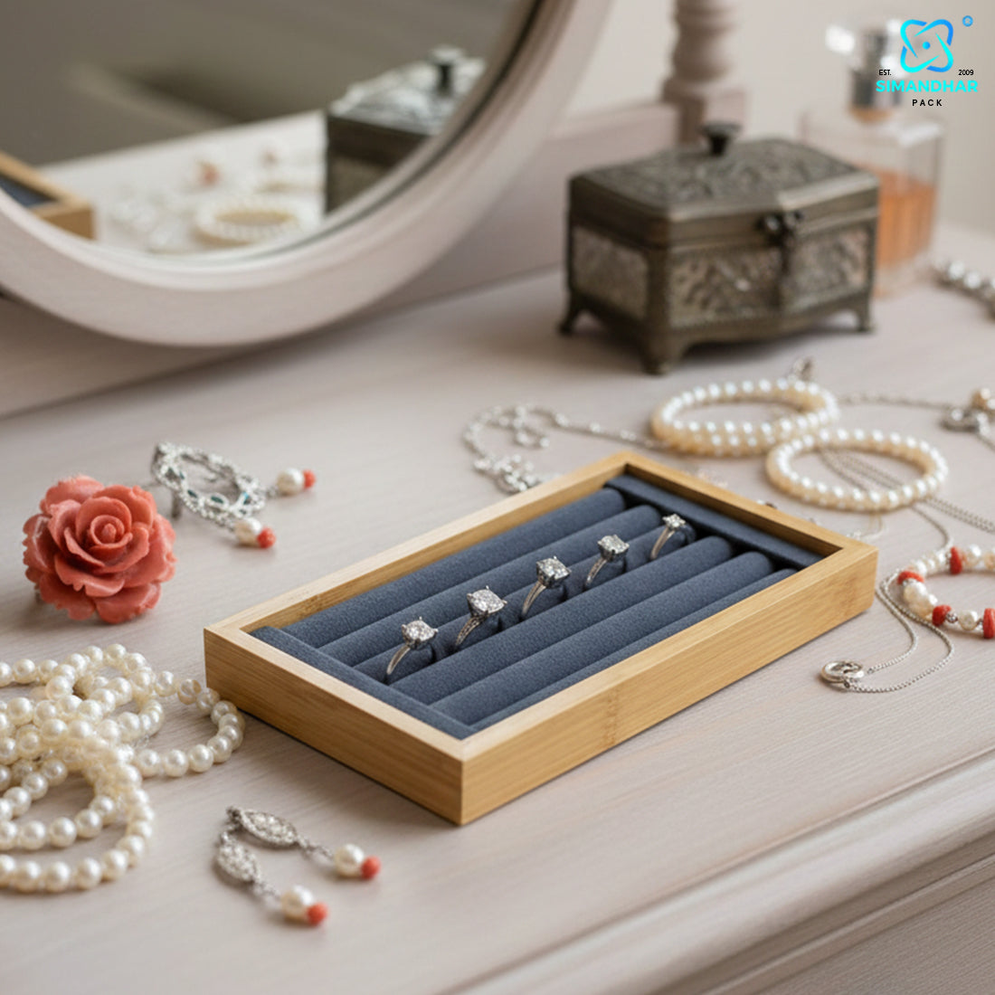 Premium Velvet Kada Tray for Jewellery Display – Elegant Bangle Organizer