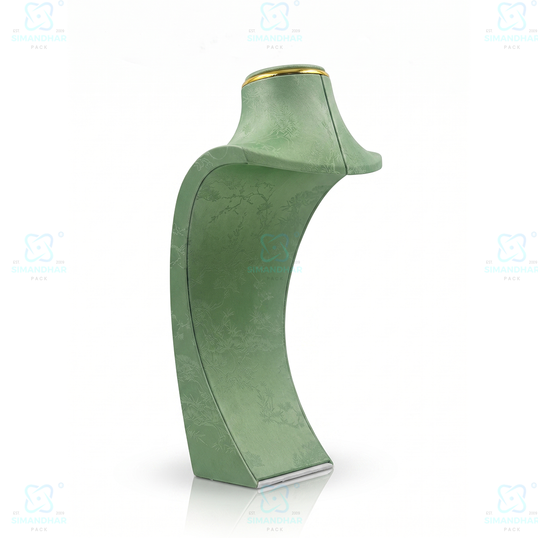 Luxury Leather Velvet Jewellery Bust Stand – Light Green Display Statue
