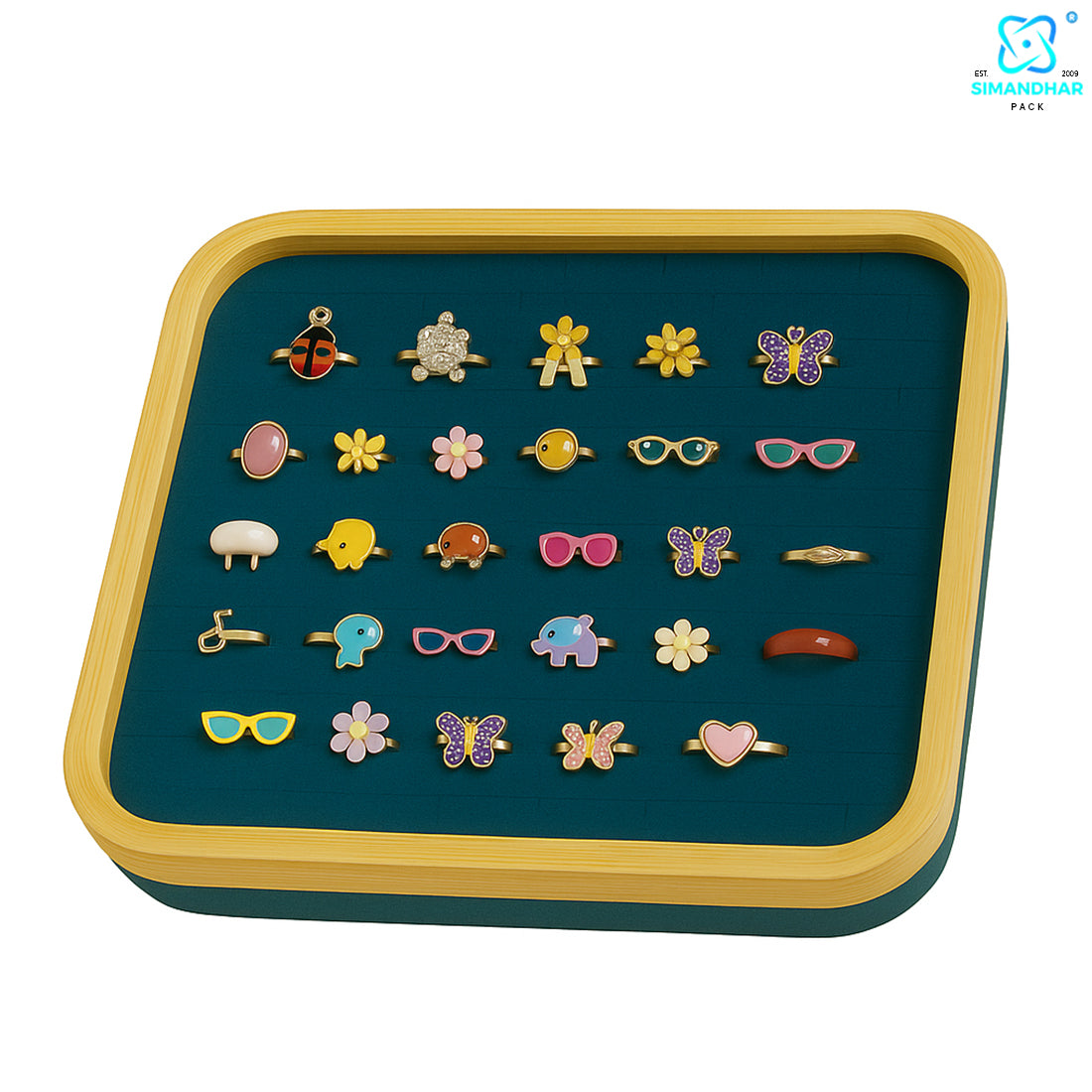 Luxury Square Velvet Ring Display Tray for Stylish Storage