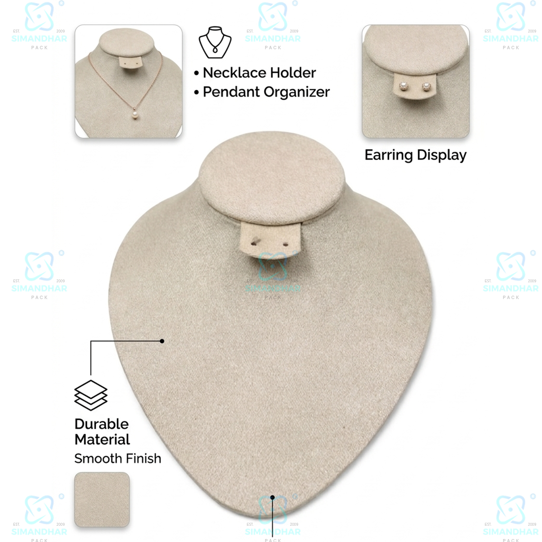 Jewellery Display Bust Stand for Necklace & Chain Presentation