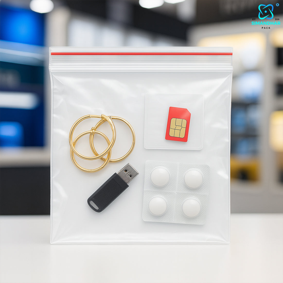 Transparent Zip Lock Bag for Food and Jewellery Packaging