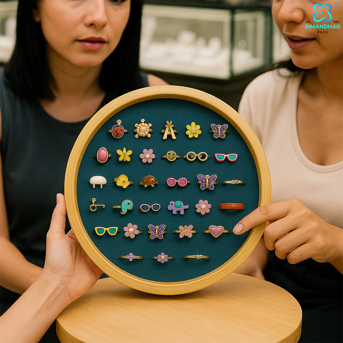 Luxury Circular Velvet Ring Organizer