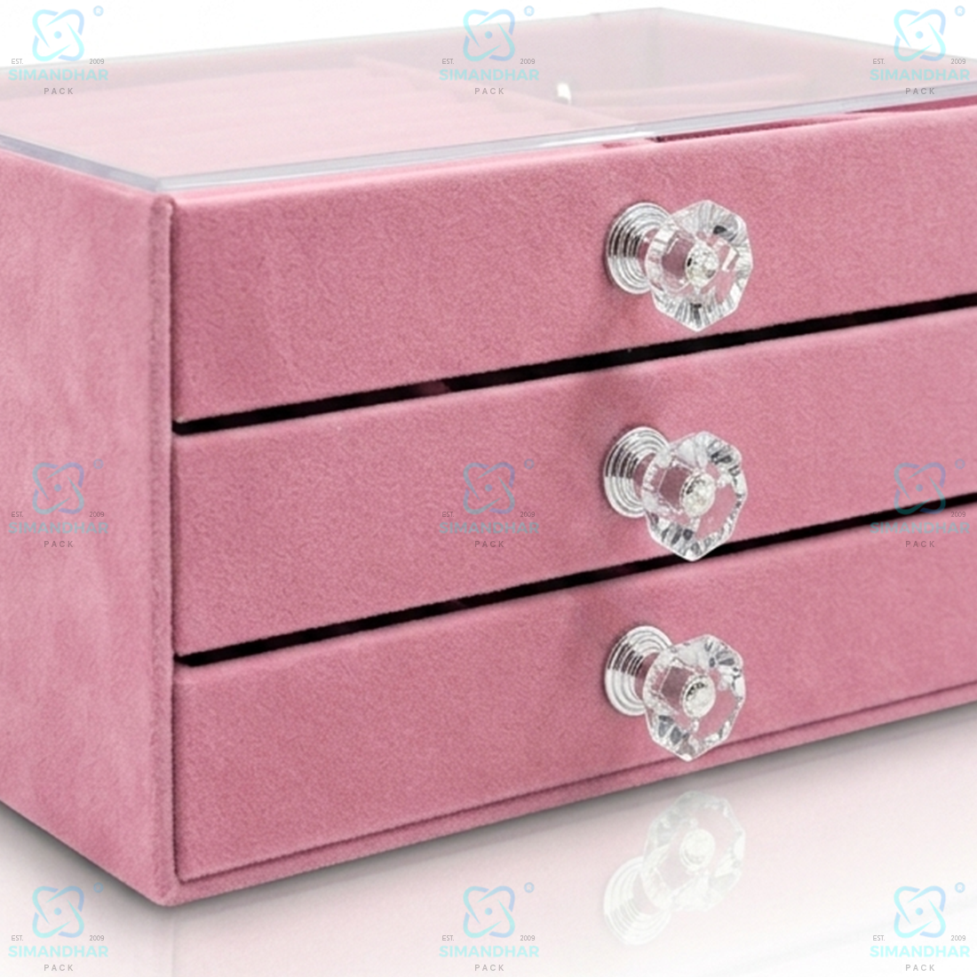 Premium 3 Tier Leather Jewellery Organizer Box with Drawer Storage for Rings, Earrings & Necklaces