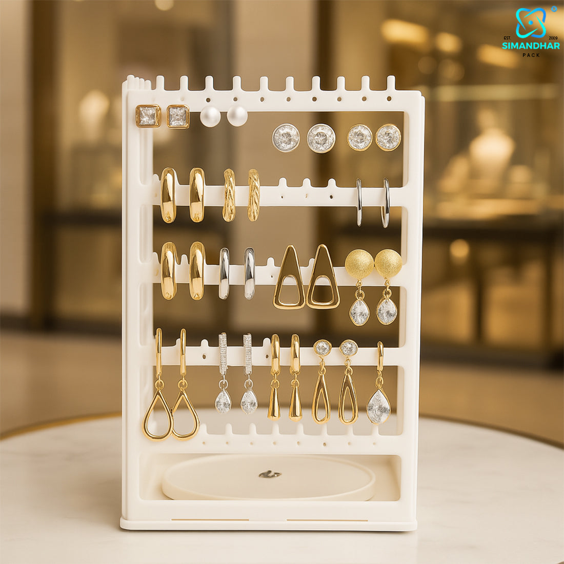 360 Degree Square Earring Stand Plastic Rotating Display (Copy)