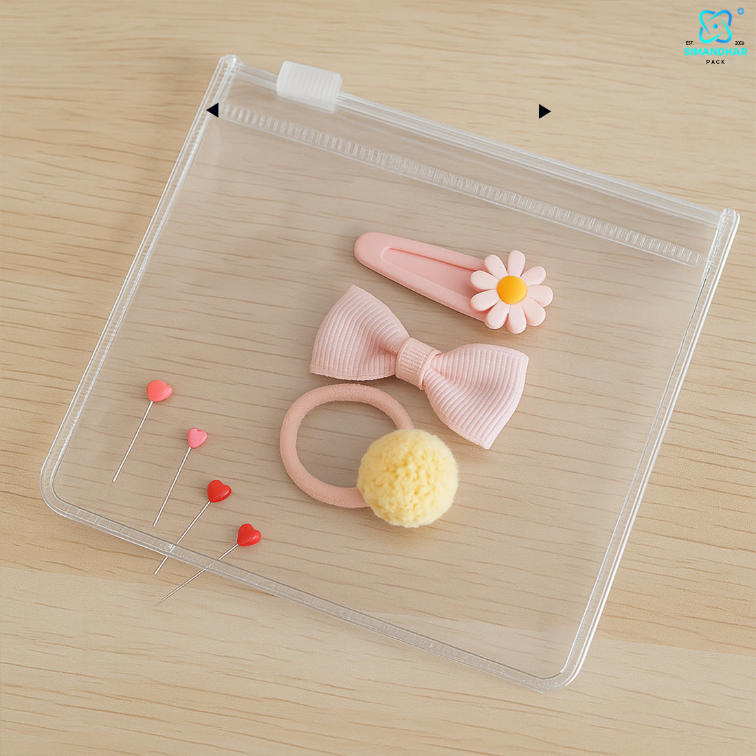 Red Clear Jewelry Pouch – Transparent Zip Bag for Earrings, Rings & Gifts