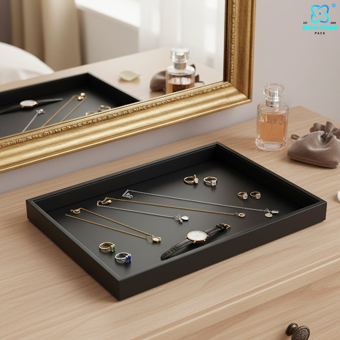 White Colour Fancy Jewellery Tray for Rings, Earrings & Chains