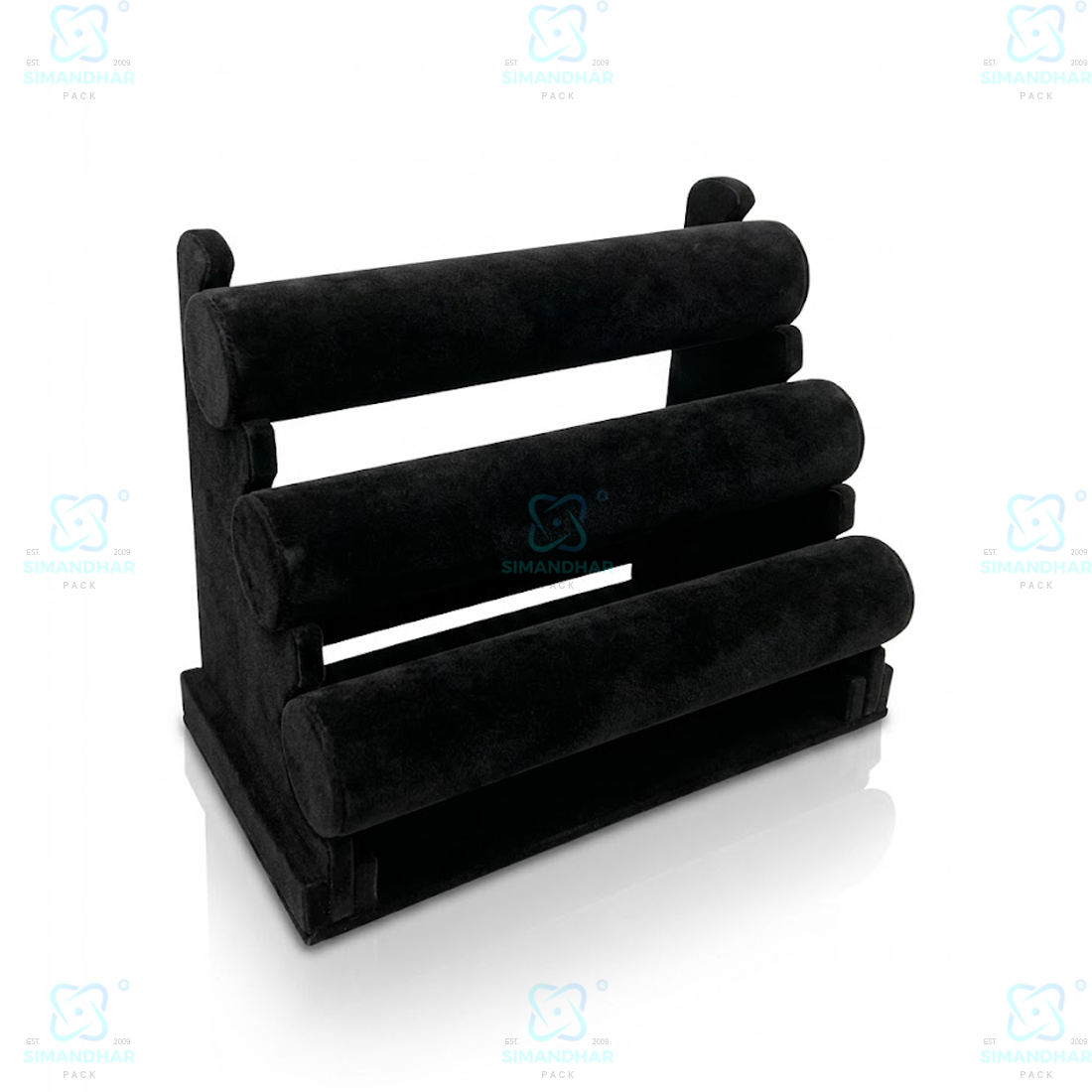 Designer Leather Velvet 3 Step Bangle Display Stand for Jewellery Shops
