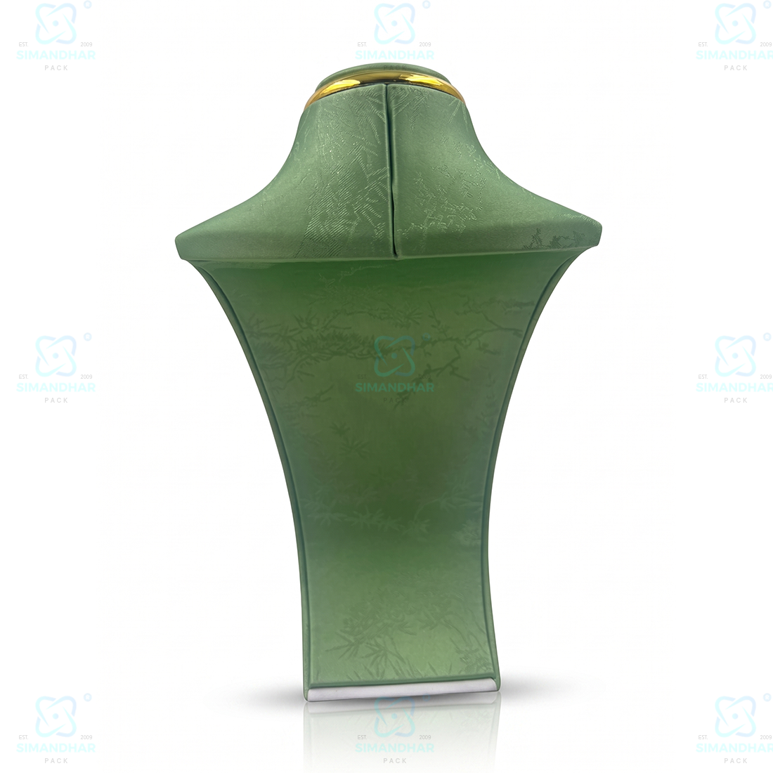 Luxury Leather Velvet Jewellery Bust Stand – Light Green Display Statue