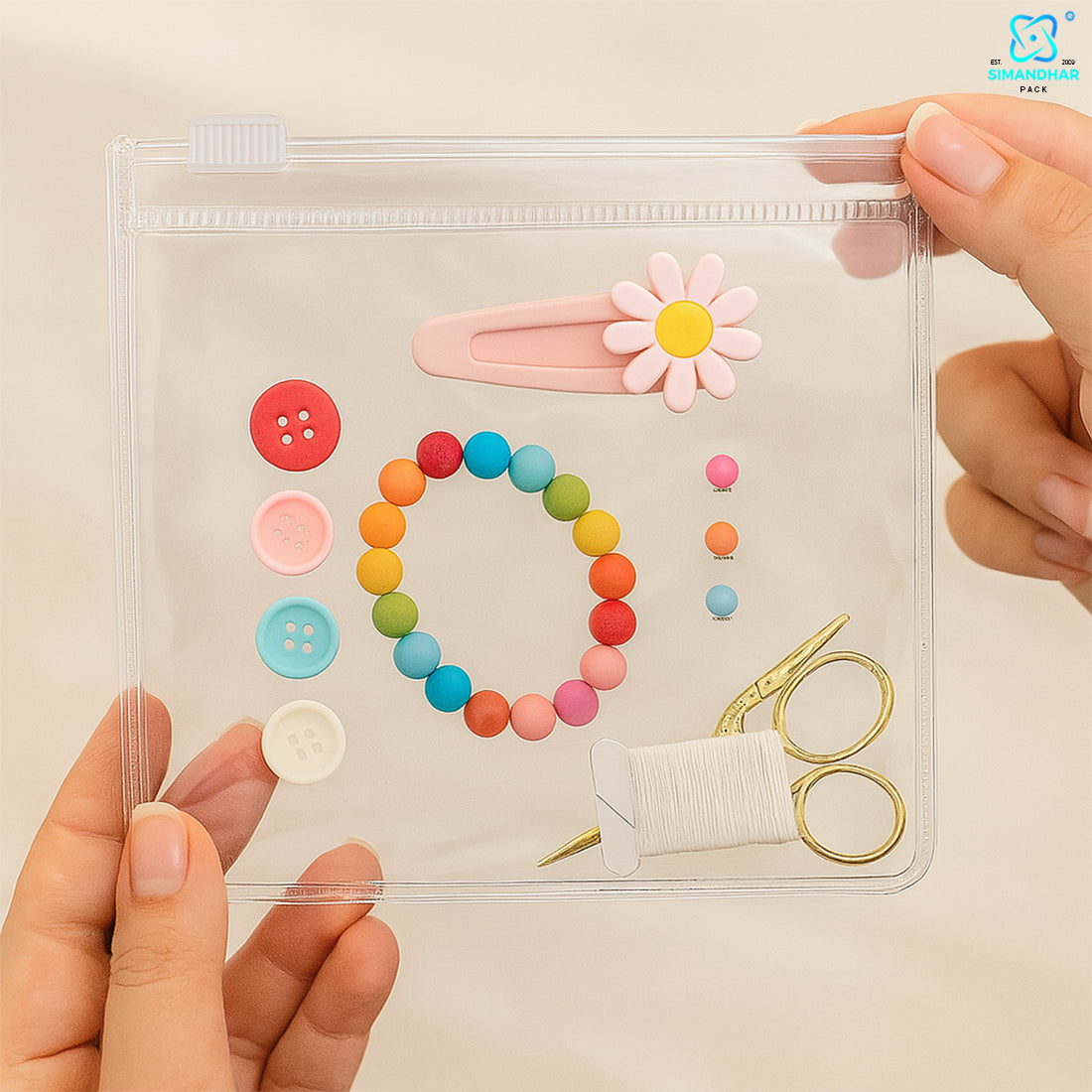 Red Clear Jewelry Pouch – Transparent Zip Bag for Earrings, Rings & Gifts