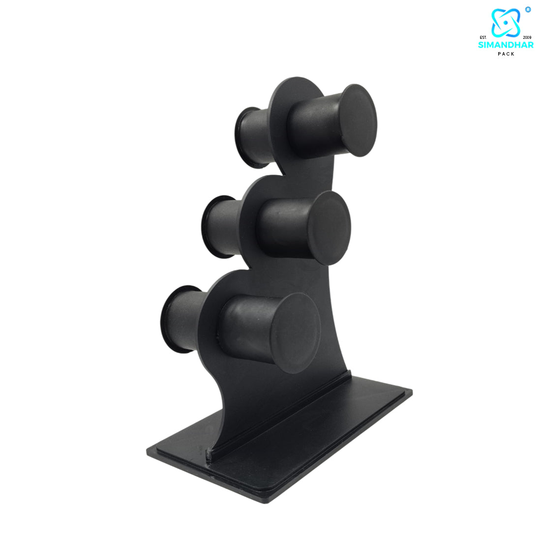 Black Plastic 3 Roll Jewelry Bangle Display Stand Holder For Jewelry Storage And Jewellery Shop